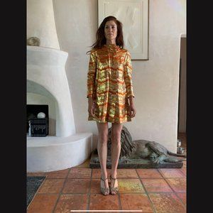 1960’s MOD Saks Fifth Avenue Gold & Orange Coat Dress